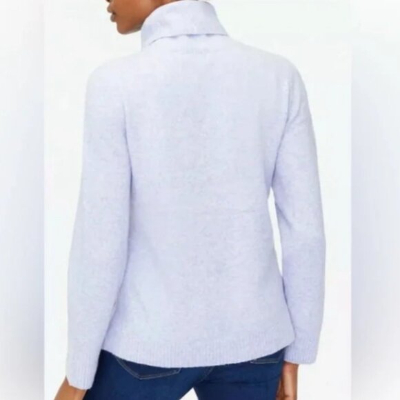 J. Crew Factory Button Turtleneck in Extra-soft Yarn in Hyacinth Heather Size L - Picture 2 of 13